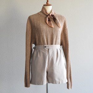 Vintage Chaps textured knit crewneck in tan Large